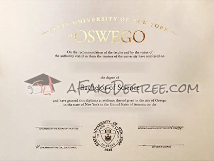 customize a fake Oswego University diploma