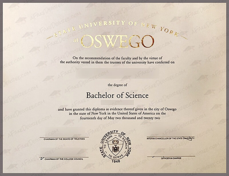 buy a fake SUNY Oswego Diploma