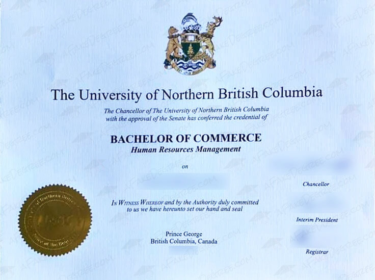 Buy fake UNBC diploma with high security