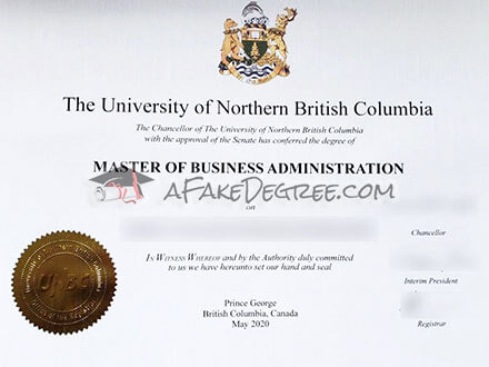 Buy fake UNBC diploma with high security