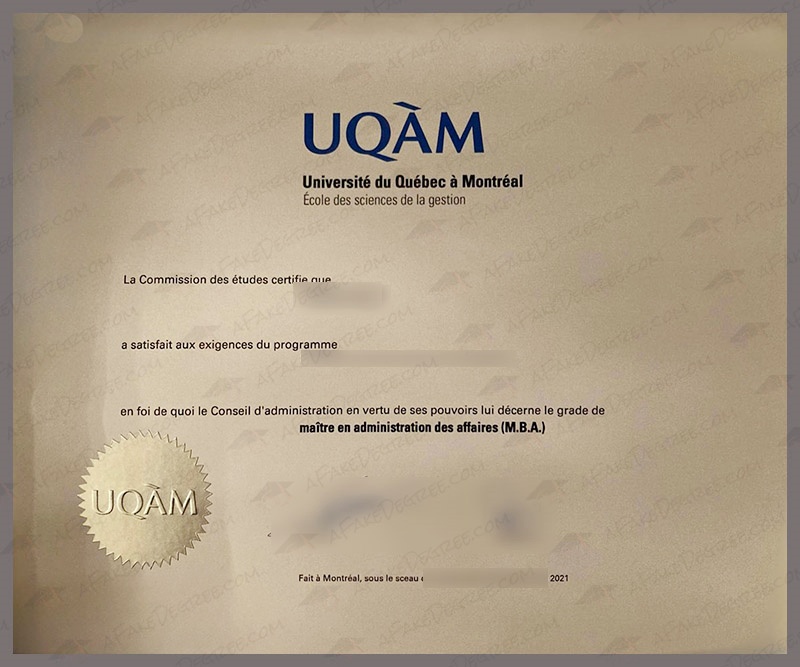 Buy fake UQAM diploma with high security