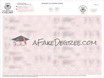 University of Calgary Fake Transcripts