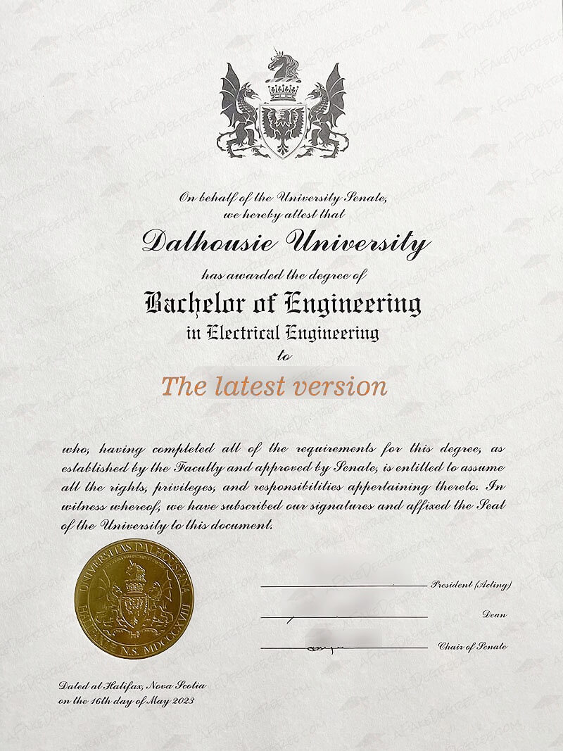 Buy fake Dalhousie University diploma safely