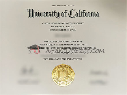 UCSD original Graduation Certificate