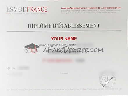 ESMOD Graduation Certificate