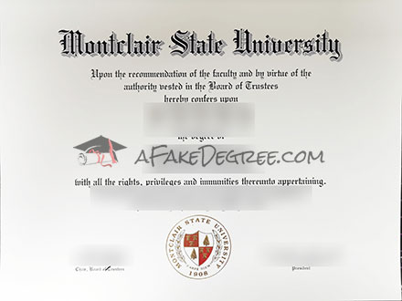 Montclair State University Graduation Certificate