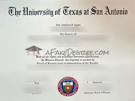 University of Texas at San Antonio Graduation Certificate