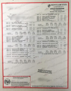 Montclair State University fake transcript