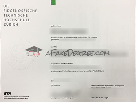 ETH Zürich Certificate