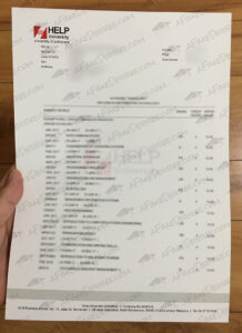 buy a HELP University transcript HELP University fake transcript
