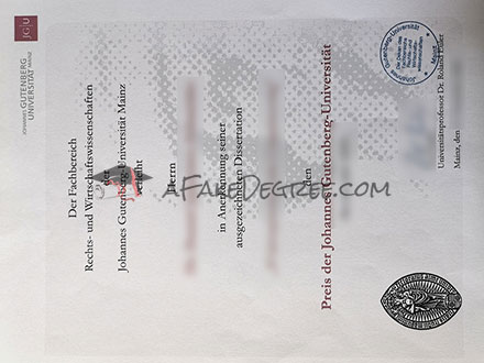 Universität Mainz Certificate