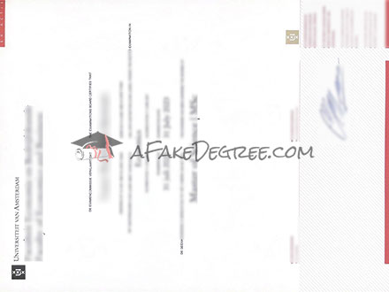 Universiteit van Amsterdam degree Certificate