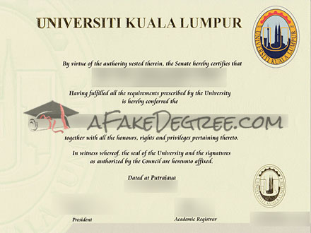 Universiti Kuala Lumpur Certificate