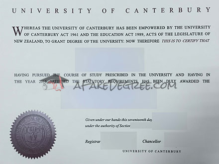 University of Canterbury Certificate