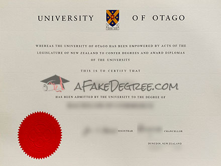 University of Otago Certificate