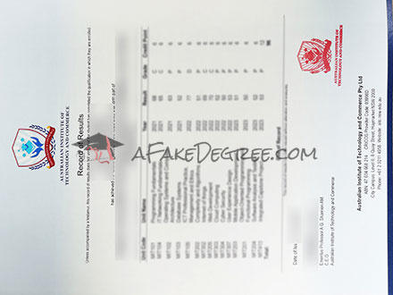 Fake AITC transcript