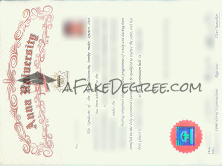 Anna University degree Certificate