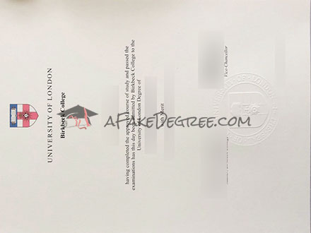 Birkbeck, University of London degree Certificate