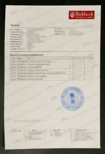 buy a BBK university transcript Birkbeck, University of London fake transcript