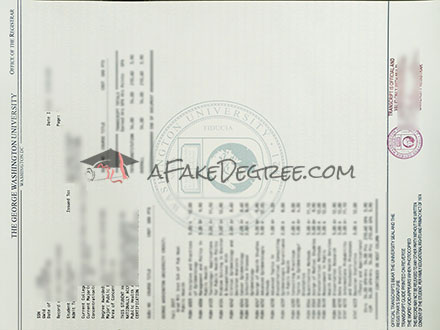 Fake GWU transcript