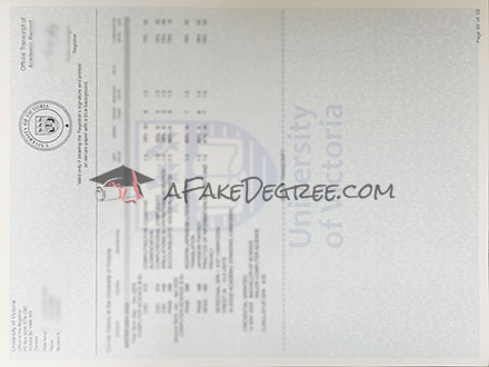Fake University of Victoria transcript