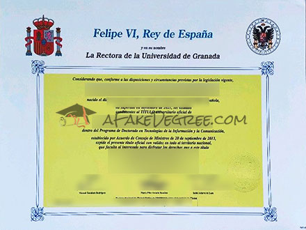 Universidad de Granada degree Certificate