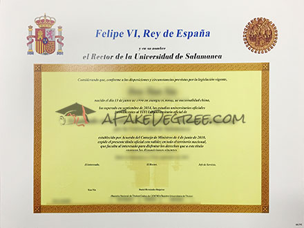 Universidad de Salamanca degree Certificate