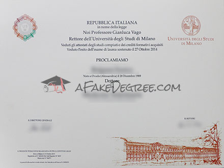 La Statale degree Certificate