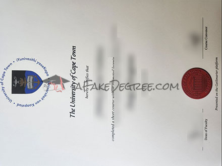University of Cape Town degree Certificate