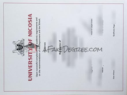 University of Nicosia degree Certificate