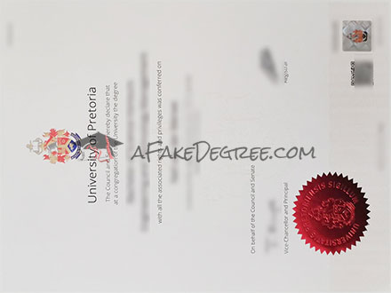 University of Pretoria degree Certificate