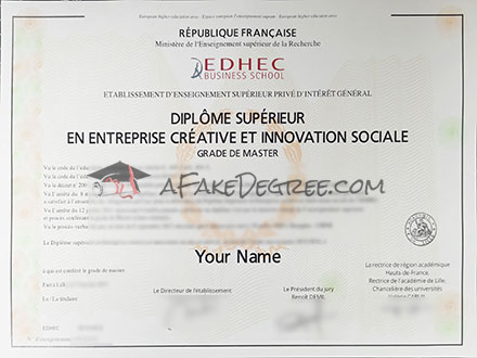 EDHEC Business School degree Certificate