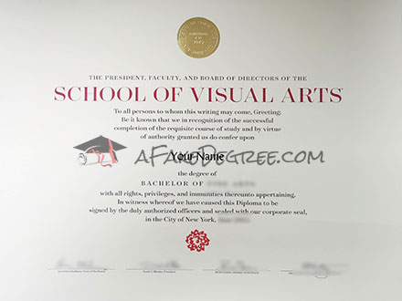 SVA NYC degree Certificate