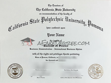 Cal Poly Pomona degree Certificate