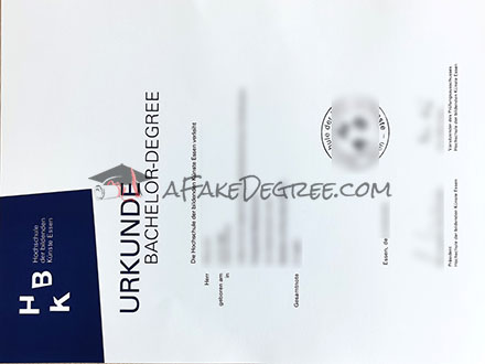 HBK Essen degree Certificate