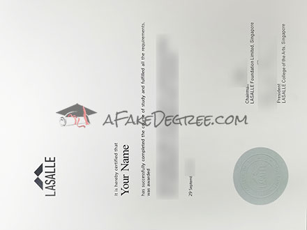 Lasalle College of the Arts degree Certificate