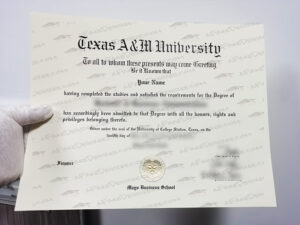 Fake TAMU degree certificate