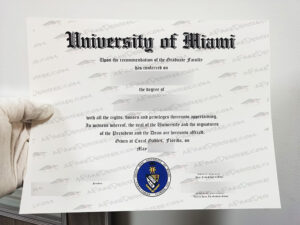 Fake University of Miami degree certificate