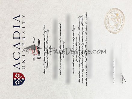 Acadia University degree Certificate
