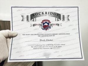 Fake Rockridge Secondary School diploma certificate