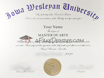 Iowa Wesleyan University diploma