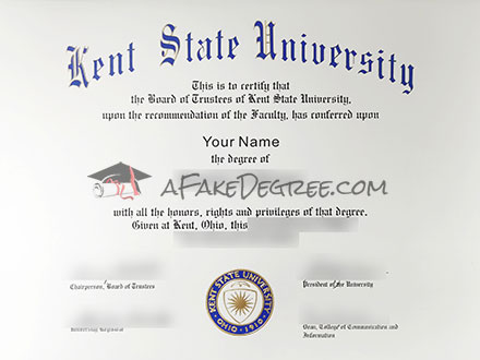 Kent State degree Certificate