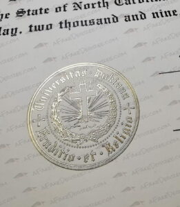 Duke University degree certificate