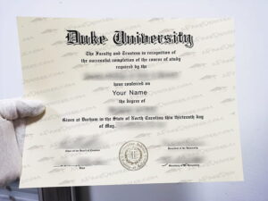 Duke University diploma