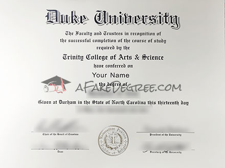 Duke University diploma