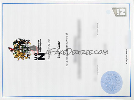 Fake University of Northampton diploma