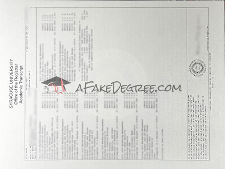 Syracuse University transcript