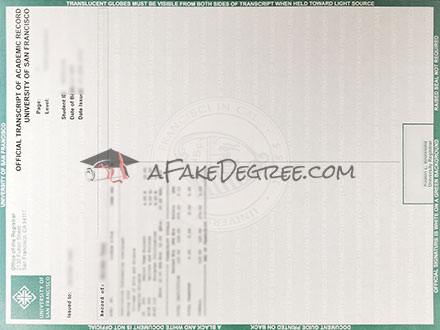 University of San Francisco transcript