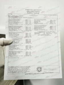 Syracuse University transcript