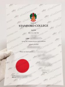 Stamford College diploma